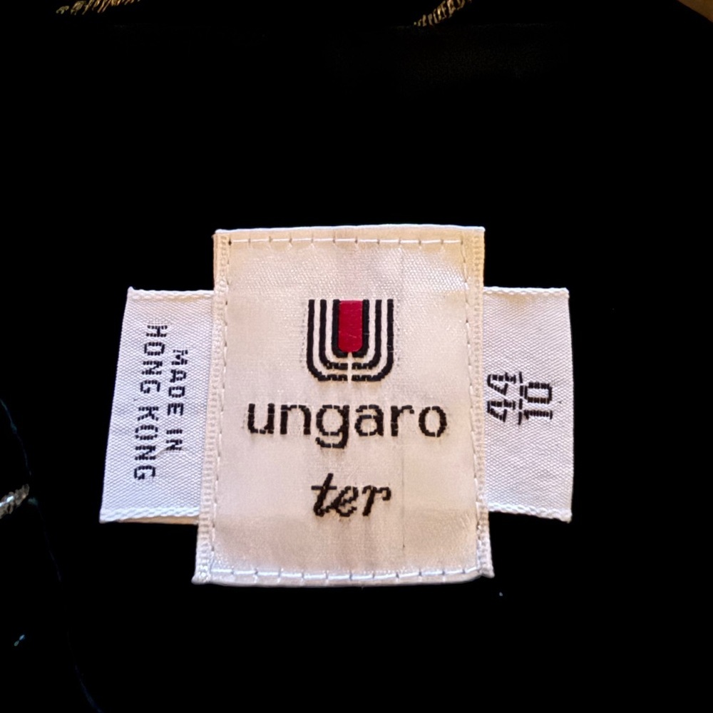Vintage Emanuel Ungaro Black Velvet Embroidered Jacket Size 10 - Picture 8 of 8